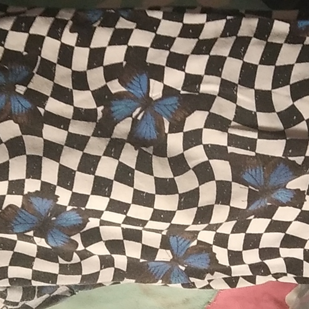 Checkered butterfly tights